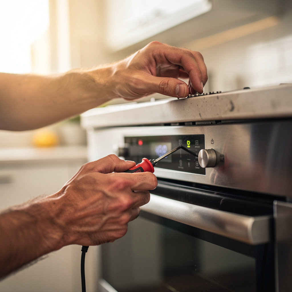 DWorks Handyman technician performing professional appliance repair service in San Diego, CA